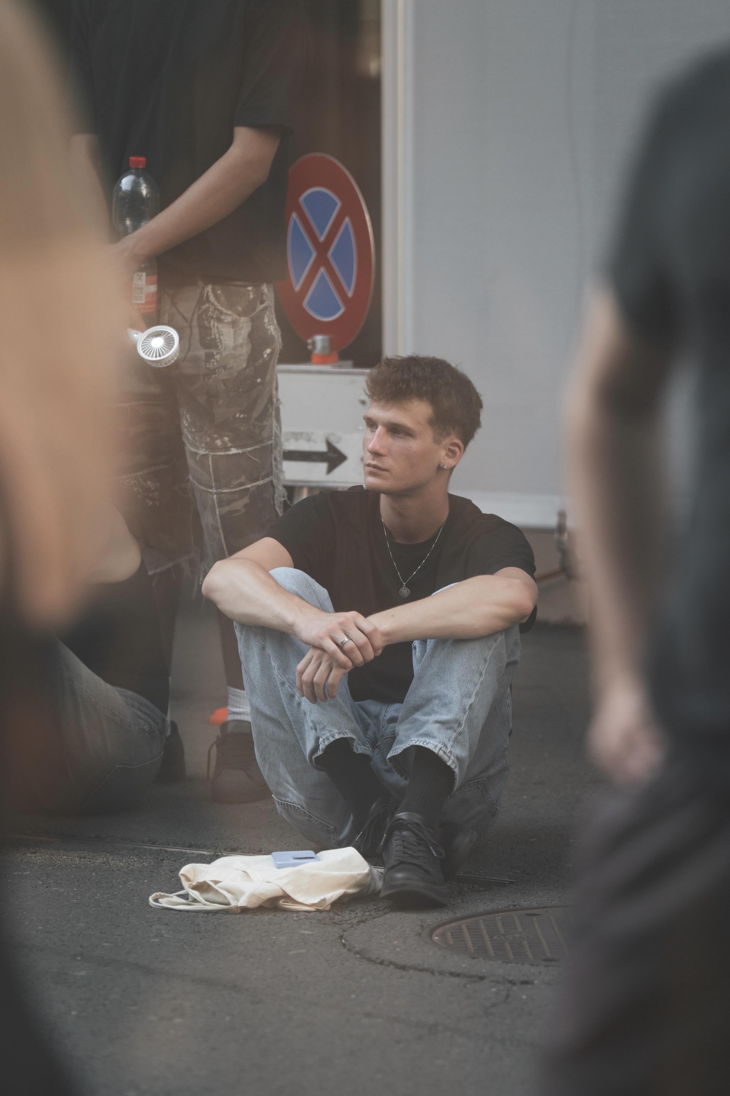 Noah Locher in an urban editorial portrait