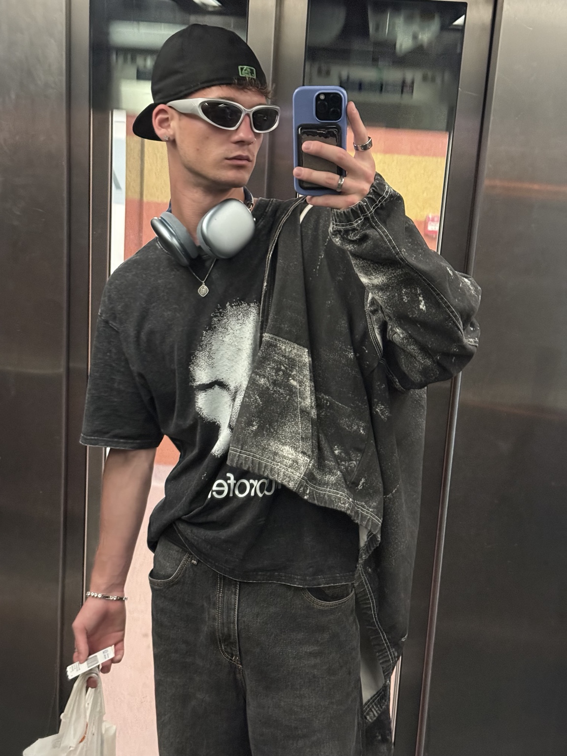 Noah Locher in monochrome street style